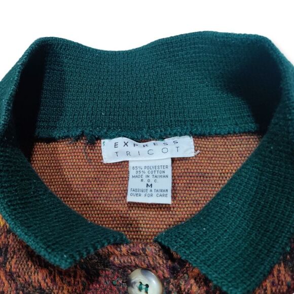 VINTAGE EXPRESS TRICOT BUTTON DOWN SWEATER - Picture 2 of 4